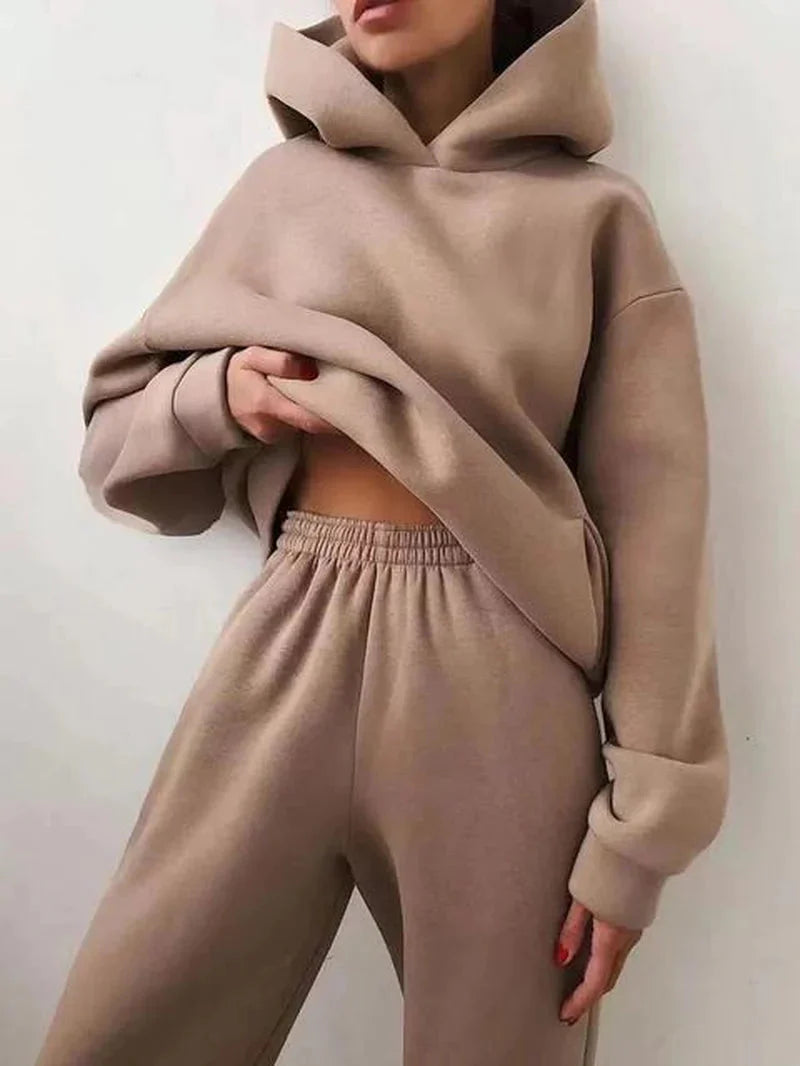 Two-Piece Tracksuit Set Khaki