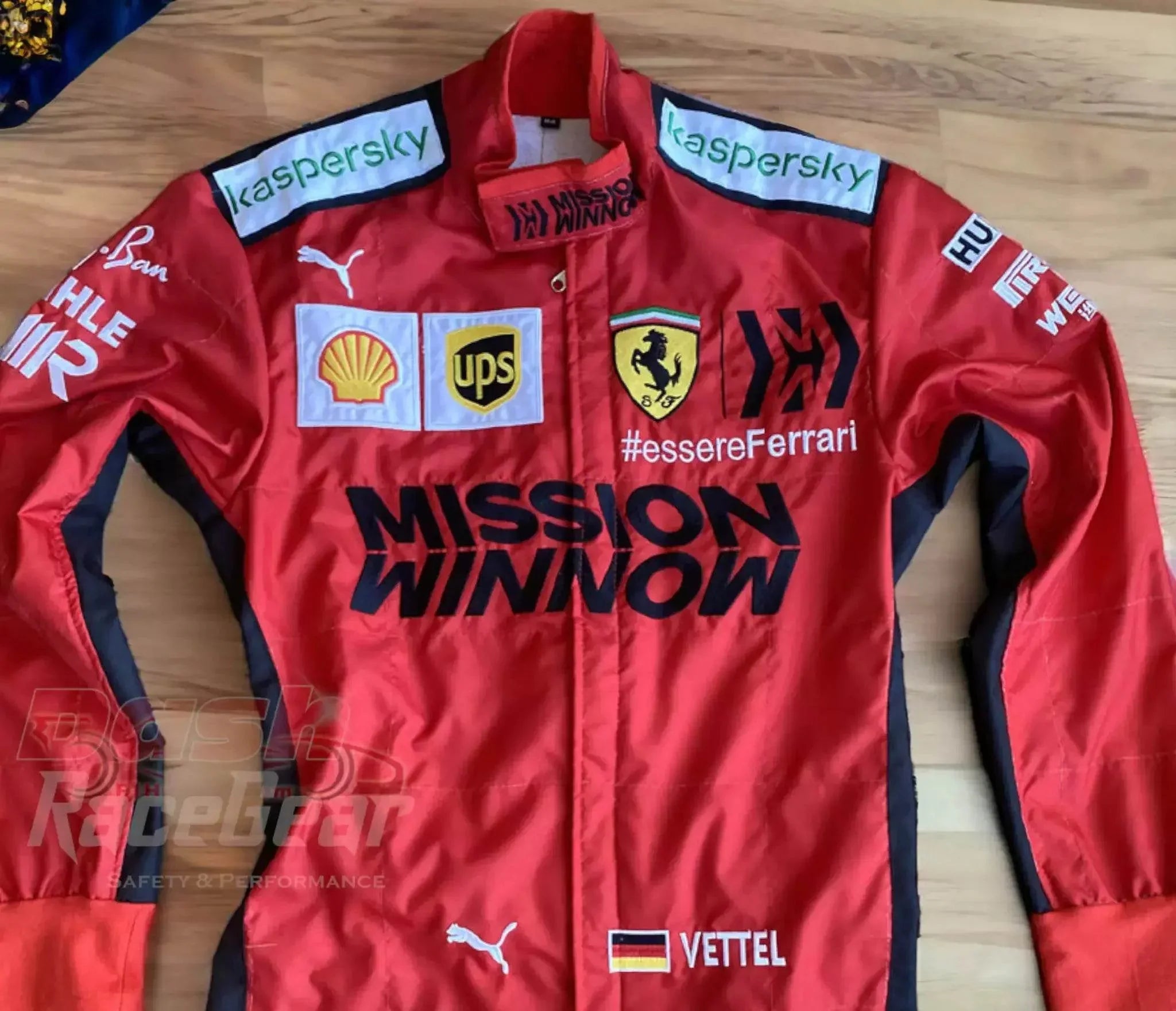 2020 Sebastian Vettel Ferrari Mission Winnow F1 Embroidered Racing suit