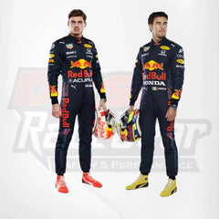 Rennanzug des Formel-1-Teams Max Verstappen und Sergio Pérez aus dem Jahr 2021 