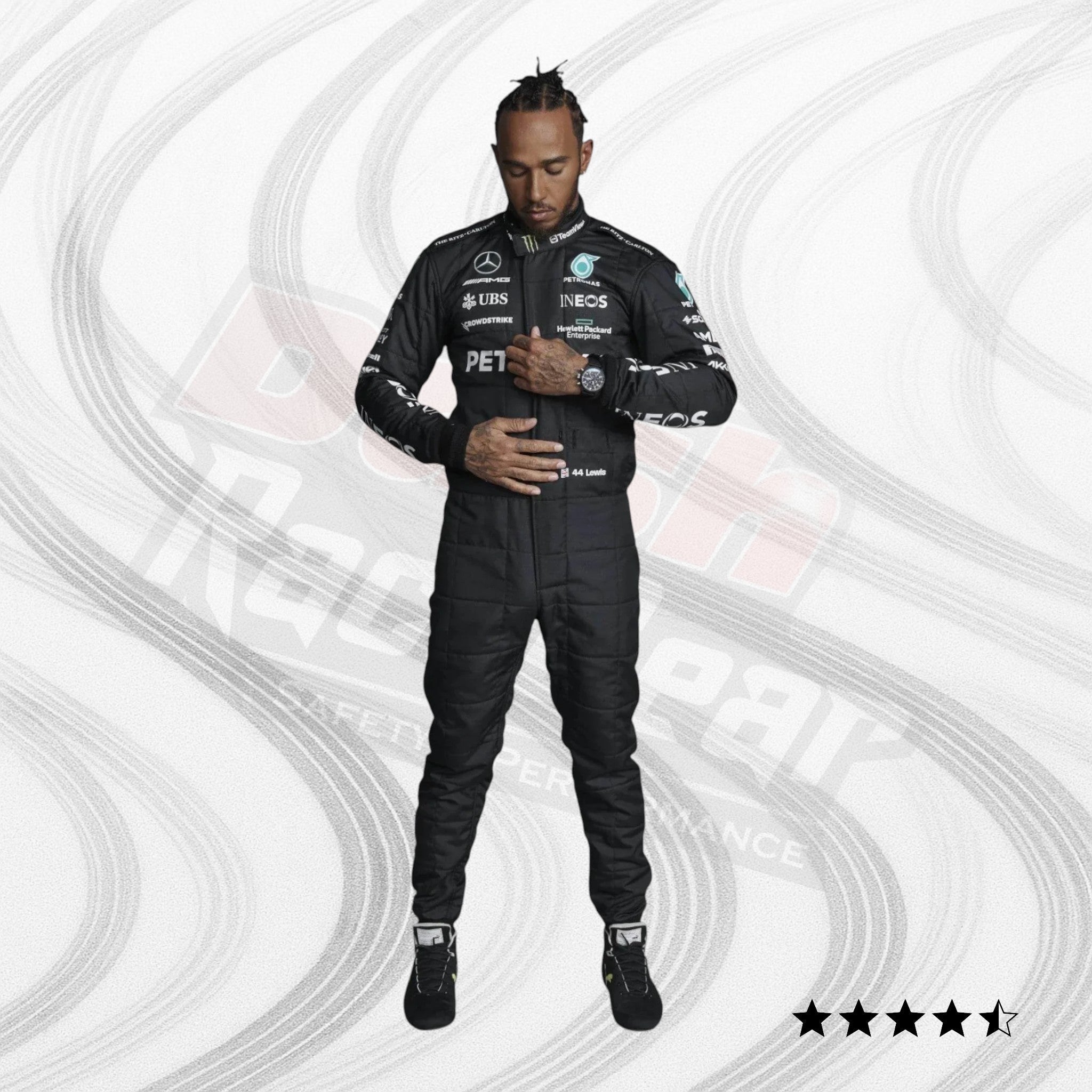 2023 Lewis Hamilton Mercedes F1 Kids Replica Race Suit