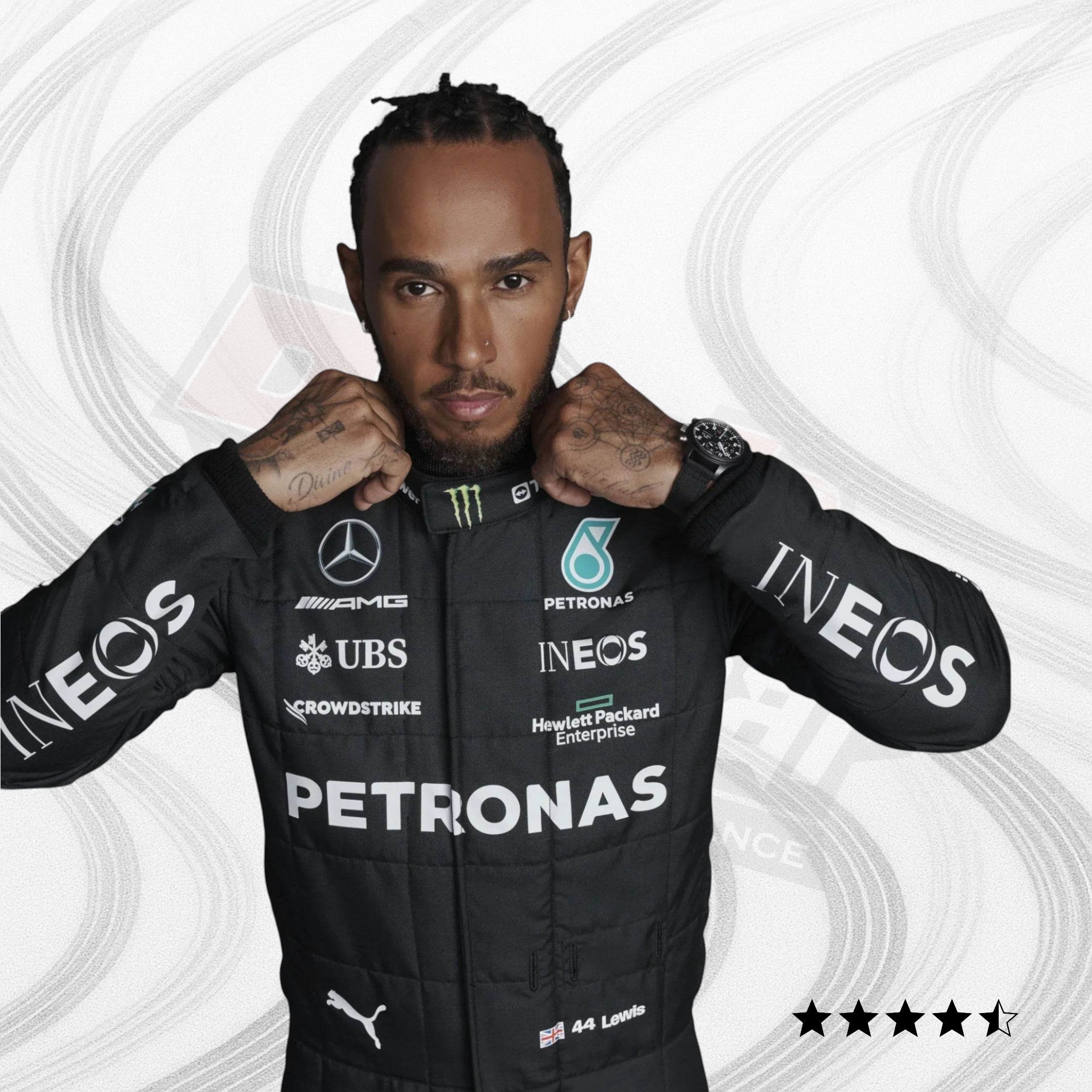 2023 Lewis Hamilton Mercedes F1 Kids Replica Race Suit