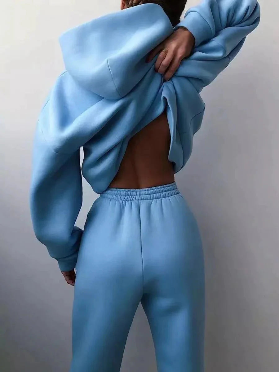 Two-Piece Tracksuit Set Blue