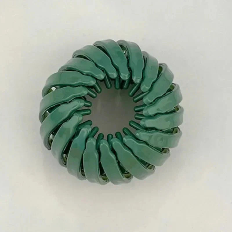 Bird Nest Shaped Ponytail Hair Clip – Magic Lazy Braider Hairpin for Women Green Glossy