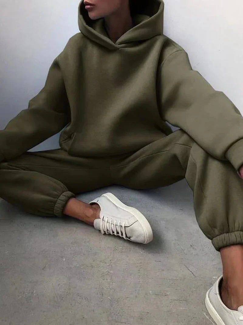 Two-Piece Tracksuit Set Military Green