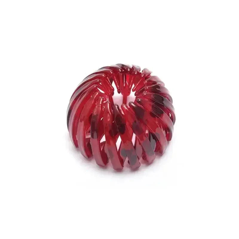 Bird Nest Shaped Ponytail Hair Clip – Magic Lazy Braider Hairpin for Women Red Glossy
