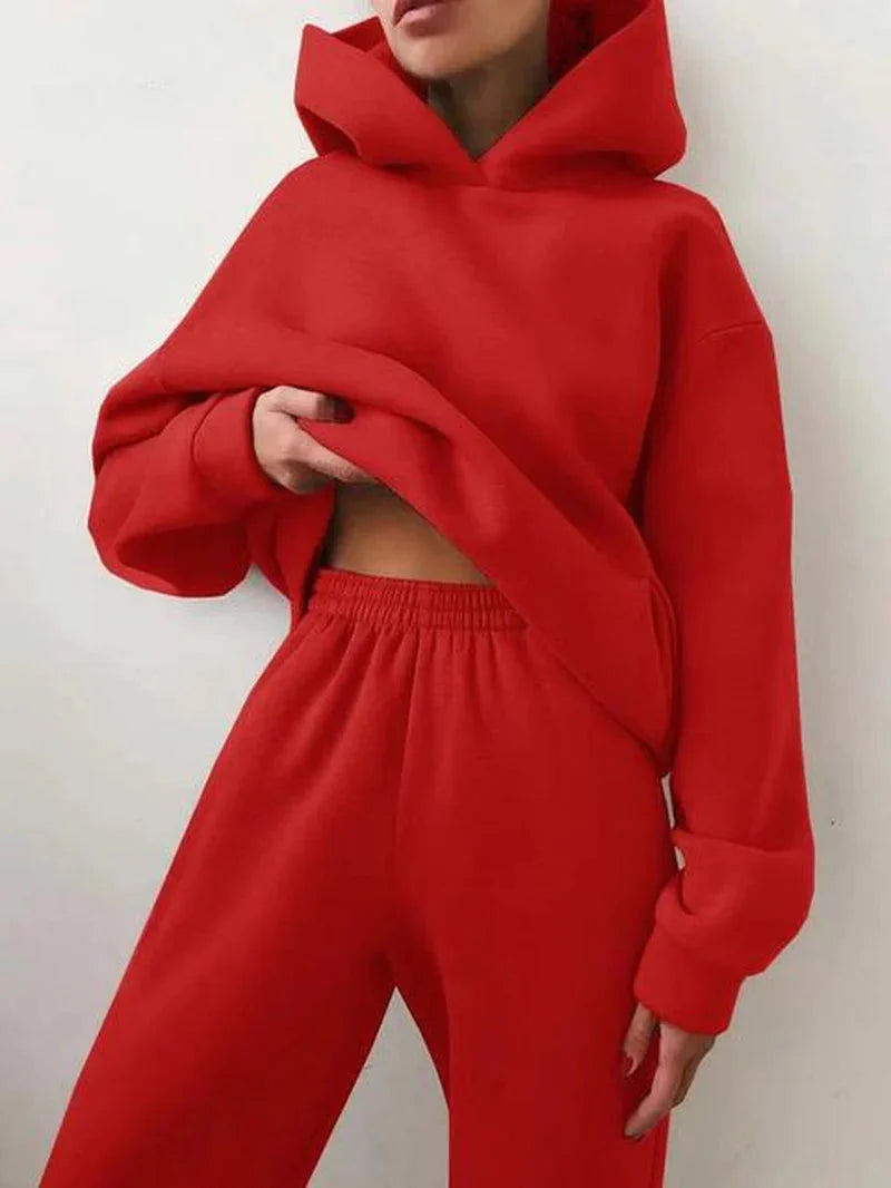 Two-Piece Tracksuit Set Red