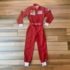 Alain Prost 1990 Ferrari F1 bestickter Rennanzug 