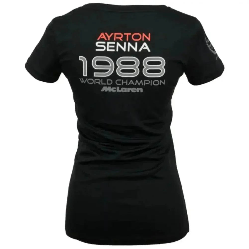 Ayrton Senna Ladies T-Shirt McLaren World Champion 1988