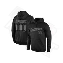 Individuell genähter schwarzer und grauer Sport-Pullover-Hoodie