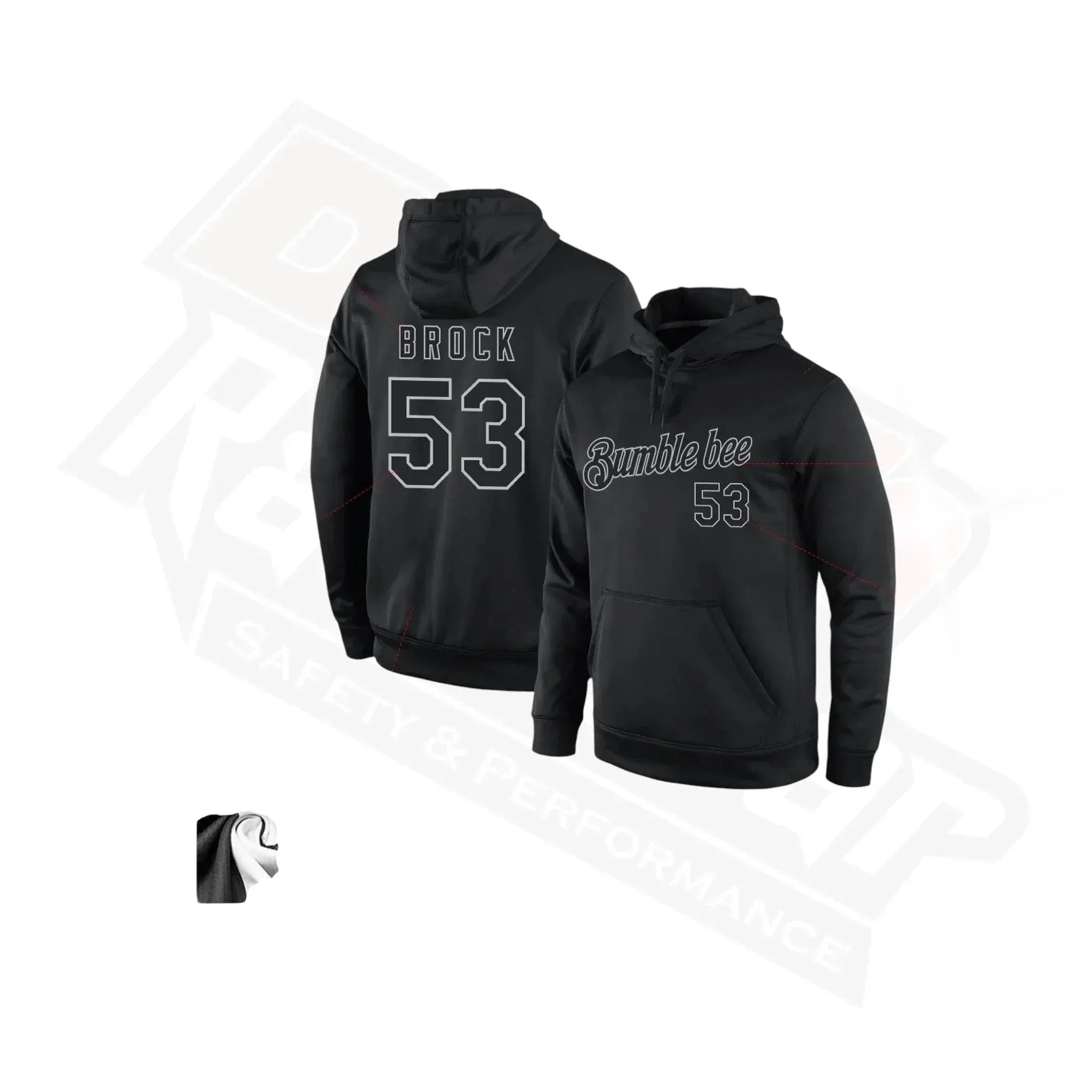 Custom Stitched Black & Gray Sports Pullover Hoodie
