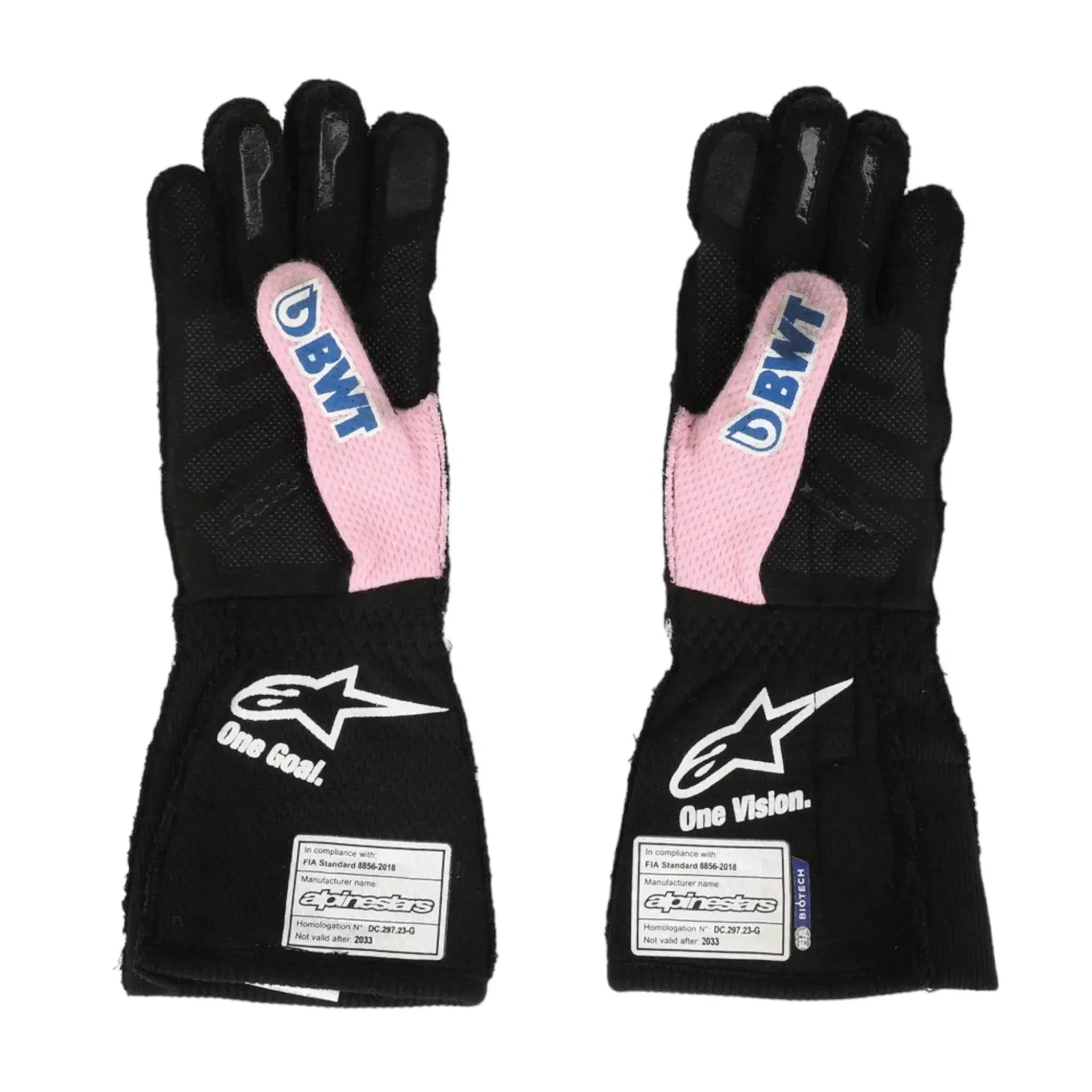 2023 ESTEBAN OCON WEEKEND WORN RACE GLOVES - MIAMI GP