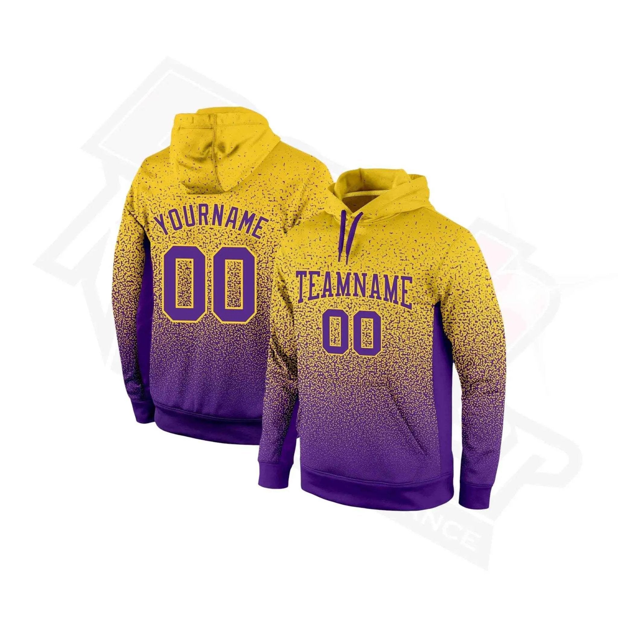Exclusive Gold & Purple Fade Custom Stitched Sports Hoodie
