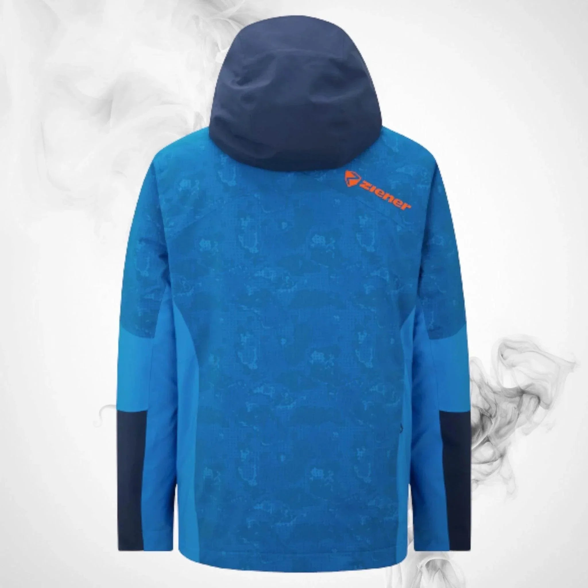 Ski Jacket Ziener Trivor Lady Padded Blue Foggy Print Dark Navy - 2023/24