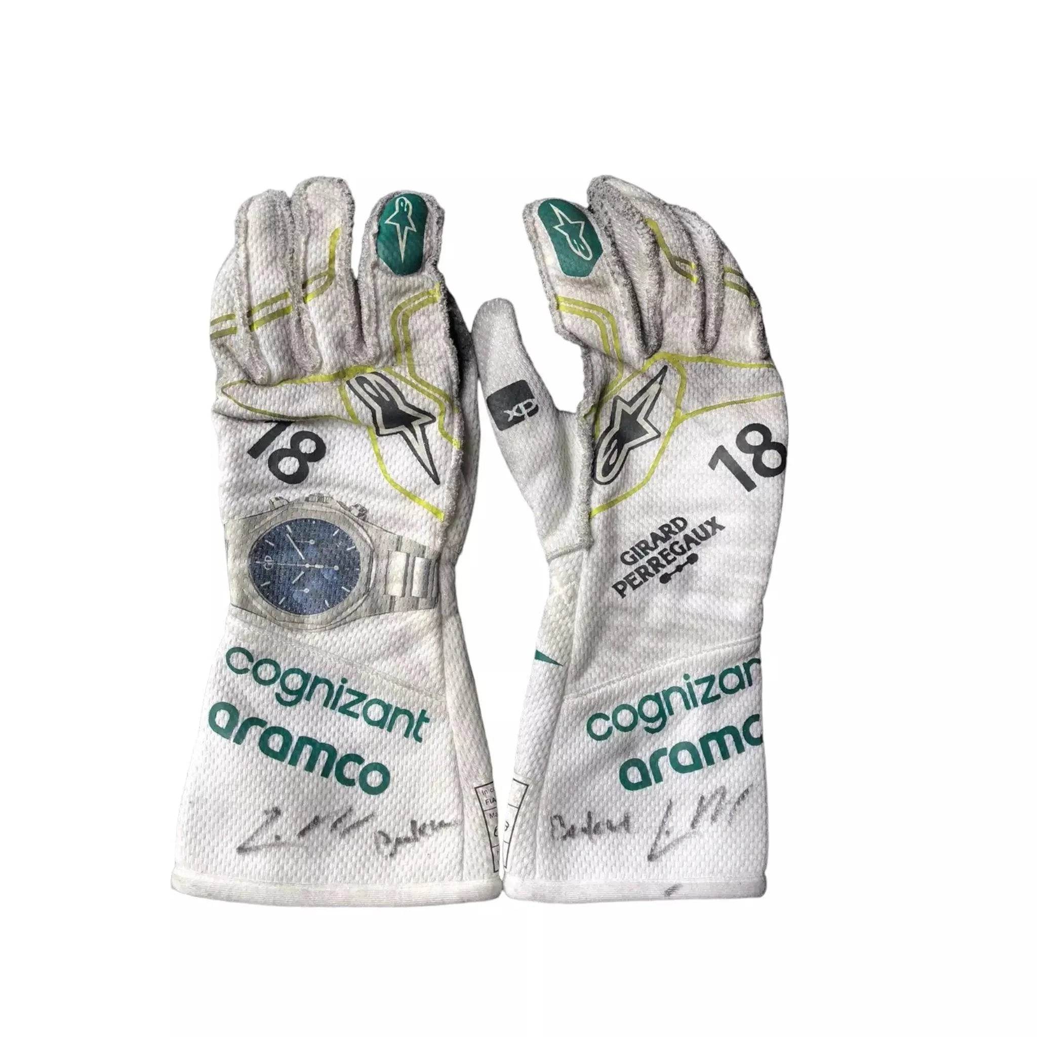 2023 Lance Stroll Baku Worn Gloves