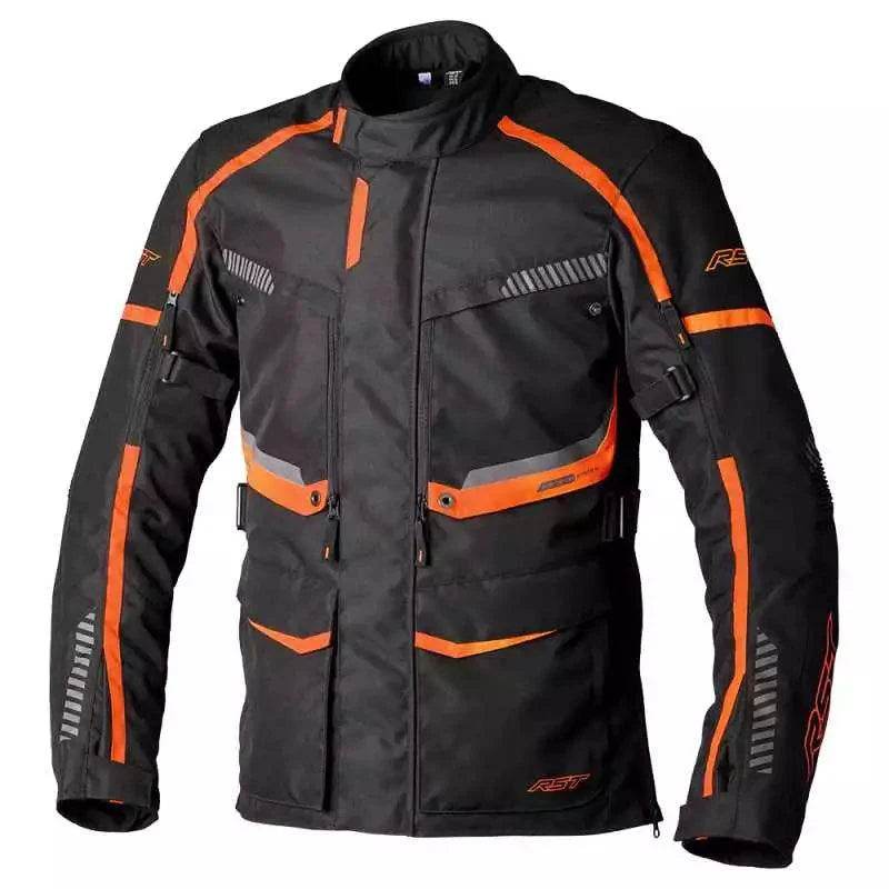 MAVERICK EVO CE MENS TEXTILE JACKET BLACK ORANGE