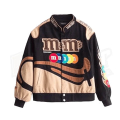 M&M Vintage braune Jacke mit Print 