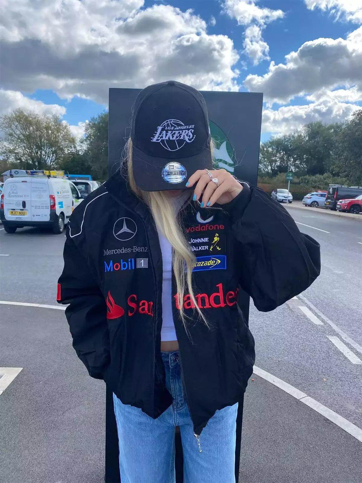 Vintage Mercedes-Benz F1 Embroidered Retro Racing Jacket