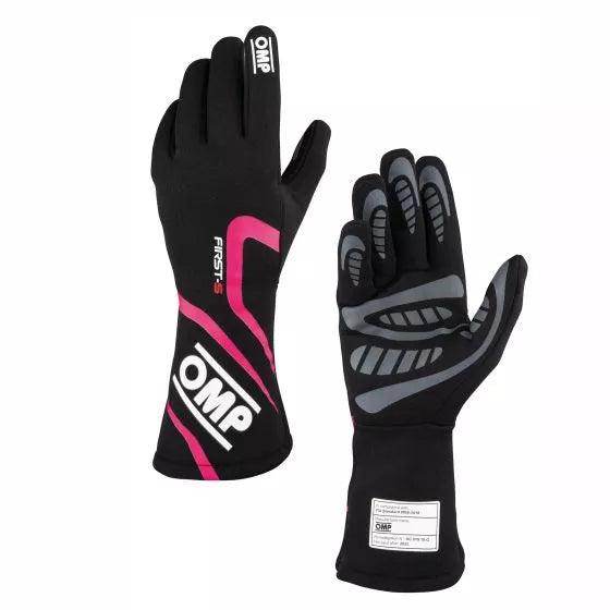 OMP First S Race Gloves Black fuchsia