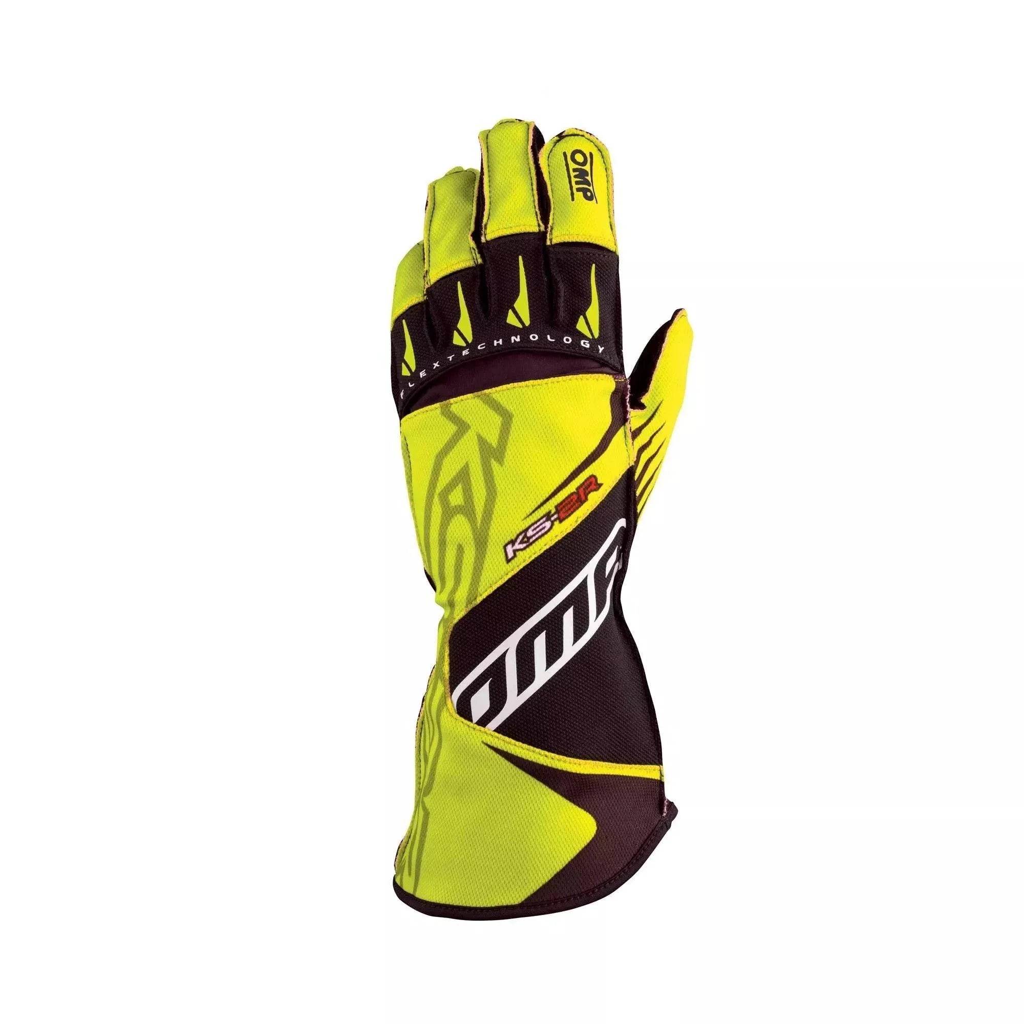 OMP KS-2R Kart Gloves Yellow black