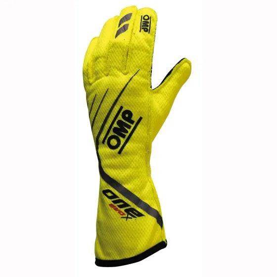 OMP One Evo X Race Gloves Fluro Yellow