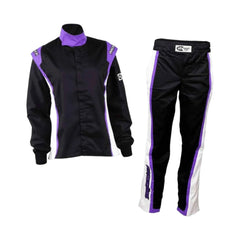 RACECHICK FIERCE ZWEIPEICHER DAMEN-AUTORRENNANZUG SFI 3.2A/1 (SCHWARZ/LILA)