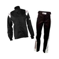 RACECHICK FIERCE ZWEIPEICHER DAMEN-AUTORRENNANZUG SFI 3.2A/5 (SCHWARZ/WEISS)