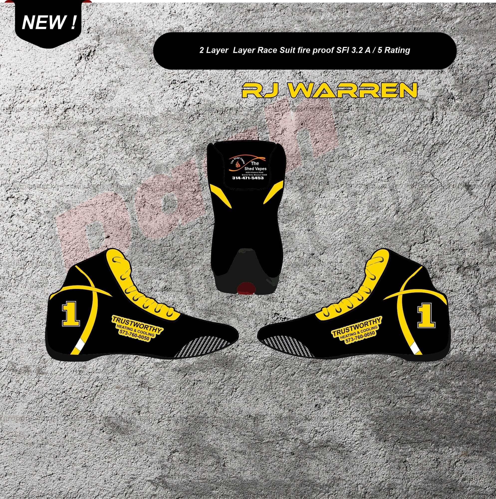 Randy Warren Customized Race Suit , Shoes & Gloves