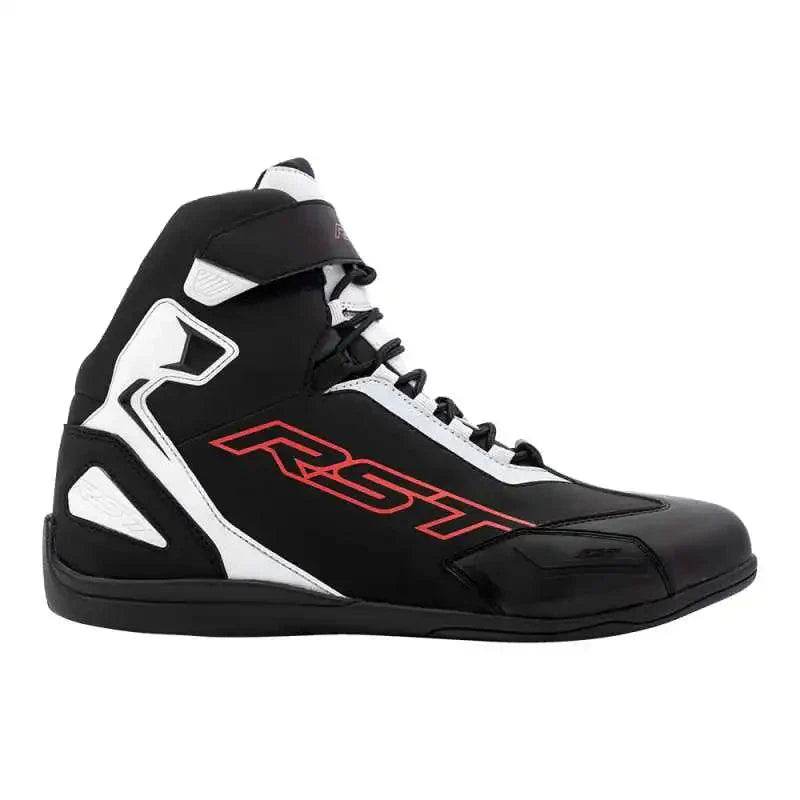 SABRE MOTO SHOE MENS CE BOOT BLACK WHITE RED