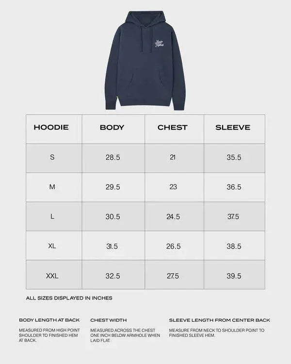 SCRIPT PETROL BLUE HOODIE