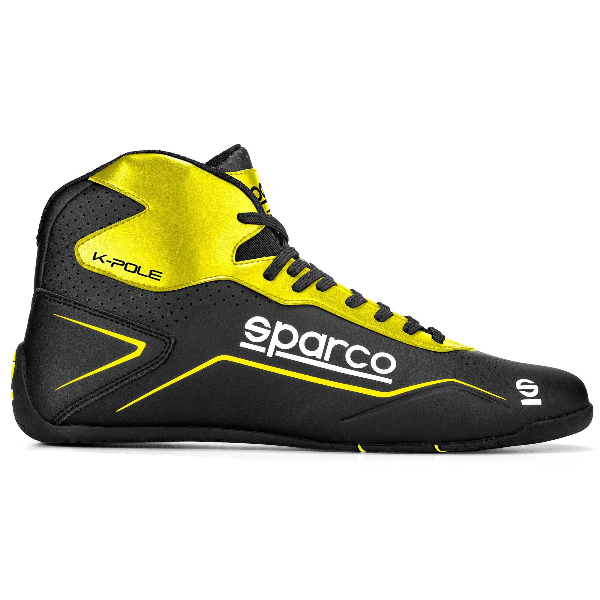 Sparco K-Pole Kart Boots Black Fluro Yellow