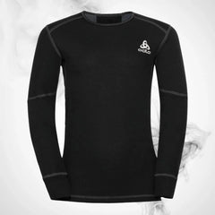 Odlo Active X-Warm Ski-Unterwäsche-Shirt für Kinder, Eco BL Top, Rundhalsausschnitt, Langarm, Schwarz - Saison 2023/24 