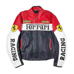 Vintage Ferrari Rennleder-Bikerjacke