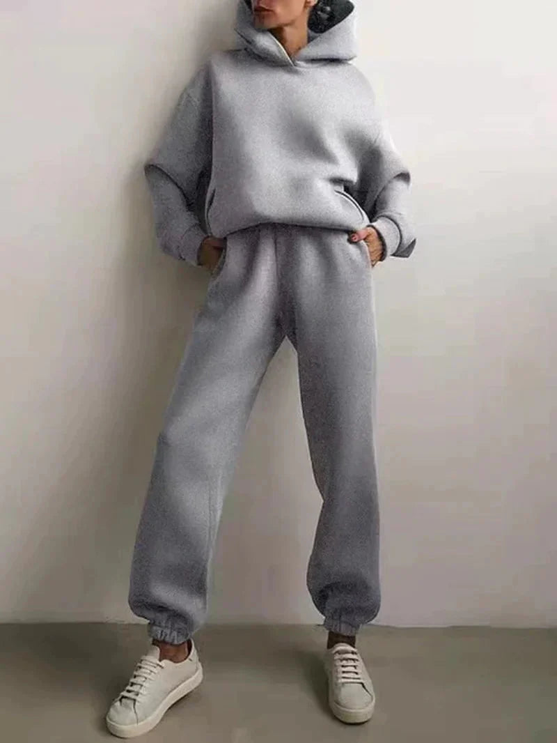 Two-Piece Tracksuit Set Grey