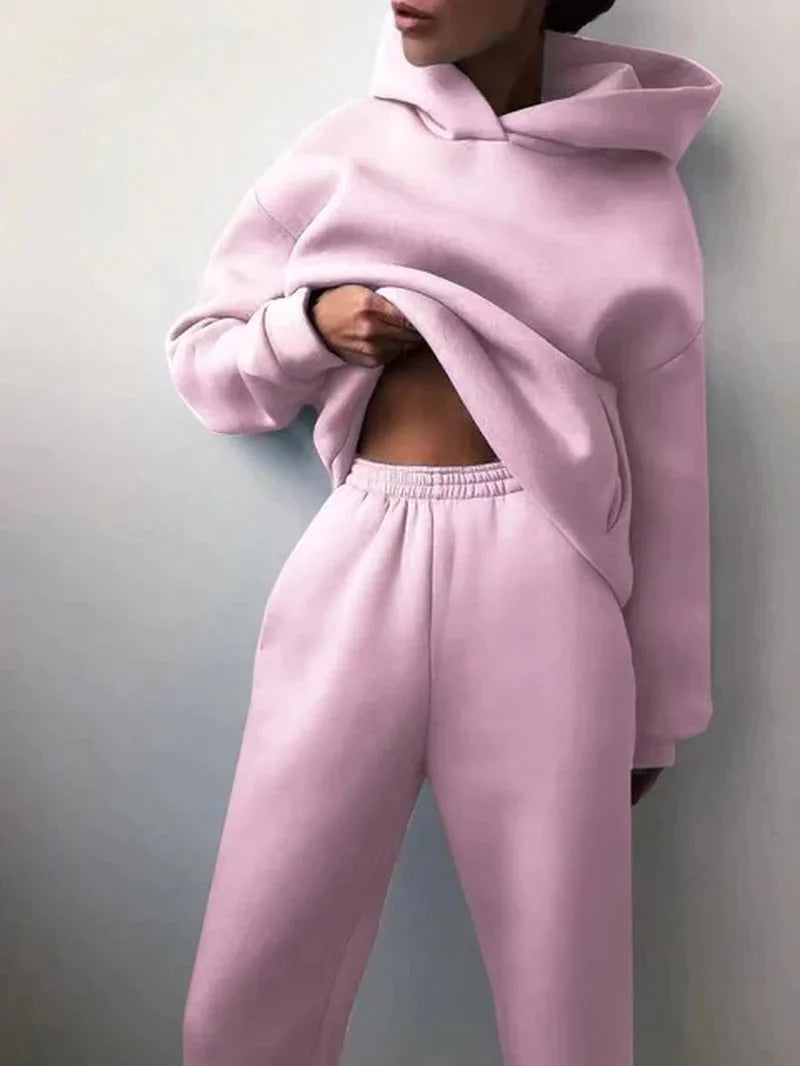 Two-Piece Tracksuit Set Pink