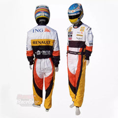 2008 Fernando Alonso Renault F1 bestickter Rennanzug 